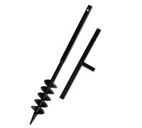 vidaXL Ground Drill with Handle Auger Bit 100 mm Double Spirals Steel Black
