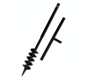 vidaXL Ground Drill with Handle Auger Bit 100 mm Double Spirals Steel Black