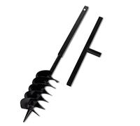 vidaXL Ground Drill with Handle, Auger Bit 150mm, Three Spirals, Steel Constructed, Black - Ideal for Planting, Aeration, Soil Mixing