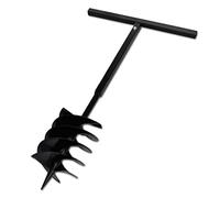 vidaXL Ground Drill with Handle Auger Bit 200mm 3 Spirals Steel Black Digger