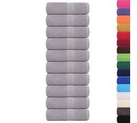 vidaXL Guest Towels - 10 Piece Set, Grey 100% Cotton, 30x50 cm, Super Absorbent 360 GSM for Home & Commercial Use