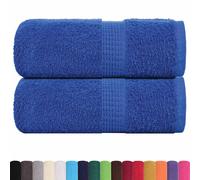 vidaXL Guest Towels - Blue - 100% Cotton - 30x50 cm - 360 gsm - 2 Pack - Multipurpose Bath, Face, Hand Gym Towels with Hanging Loop, Machine Washable, OEKO-TEX Certified