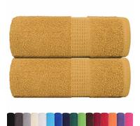 vidaXL Guest towels 2 pcs gold 30x50cm 360g/m 100% cotton