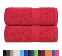 vidaXL Guest Towels - 2 pcs Red Cotton 30x50 cm - Absorbent & Machine Washable with Hanging Loop, 360 gsm, Soft Multipurpose Hand/Face/Gym Towels