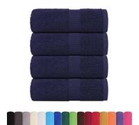vidaXL Guest Towels - 30x50 cm, Navy Blue, 4 Pcs Set, 360 gsm 100% Cotton, OEKO-TEX Certified, Machine Washable, Bath/Hand/Face/Kitchen/Gym Towels