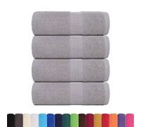 vidaXL Guest Towels - 4 Pack Ring-Spun Cotton, Grey 30x50 cm, 360 GSM