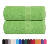 vidaXL guest towels - apple green cotton - 30x50 cm - absorbent and durable - versatile use for bathroom/kitchen/gym