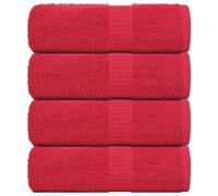 vidaXL guest towels - red cotton - 4 pcs - 30x50 cm - 360 gsm