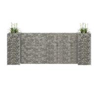 vidaXL H-Shaped Gabion Planter Steel Wire 260x40x100cm Gardening Pot Planter