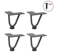 vidaXL Hairpin Legs for Coffee Table 4 pcs Anthracite 10 cm Solid Steel