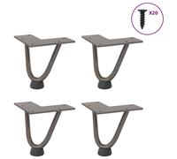 vidaXL Hairpin Legs for Coffee Table 4 pcs Natural Steel 10 cm Solid Steel