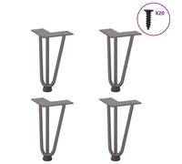 vidaXL Hairpin Legs for Coffee Table 4 pcs Natural Steel 20 cm Solid Steel
