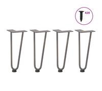 vidaXL Hairpin Legs for Coffee Table 4 pcs Natural Steel 30 cm Solid Steel