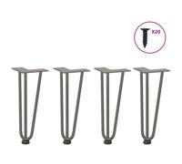 vidaXL Hairpin Legs for Coffee Table 4 pcs Natural Steel 30 cm Solid Steel