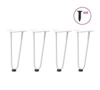 vidaXL Hairpin Legs for Coffee Table 4 pcs White 30 cm Solid Steel