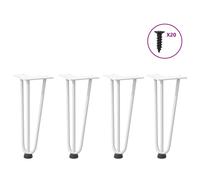 vidaXL Hairpin Legs for Coffee Table 4 pcs White 30 cm Solid Steel