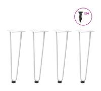 vidaXL Hairpin Legs for Coffee Table 4 pcs White 42 cm Solid Steel
