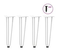 vidaXL Hairpin Legs for Coffee Table 4 pcs White 42 cm Solid Steel