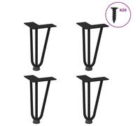 vidaXL Hairpin Table Legs 4 pcs Black 20 cm Solid Steel
