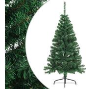 vidaXL Artificial Half Christmas Tree with Stand Green PVC Xmas Tree Unit