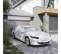vidaXL Half Car Cover with Hooks Waterproof UV Protection Sedan Cover Silver L