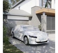 vidaXL Half Car Cover with Hooks Silver M