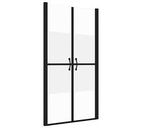 vidaXL Half Frosted Shower Door with Aluminium Frame - Modern and Elegant Design, Easy Installation, Adjustable Width (93-96) x 190 cm