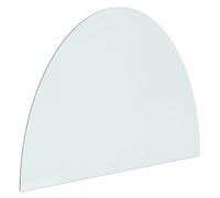 'vidaXL Half Round Fireplace Glass Plate - Transparent Tempered Glass Protection for Parquet/Laminate Flooring, High Temperature Resistant, 250kg Load Capacity, 800 x 600mm Size