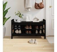 vidaXL Hall Bench Black 110x40x60 cm Solid Wood Pine