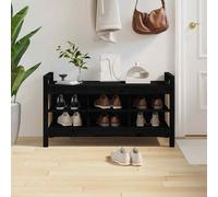 vidaXL Hall Bench Black 110x40x60 cm Solid Wood Pine UK HOT