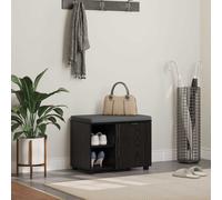 vidaXL Hall Bench Black Oak 60 x 38 x 46 cm Engineered Wood and Fabric