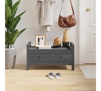 vidaXL Hall Bench Grey 80x40x43 cm Solid Wood Pine