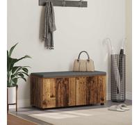 vidaXL Hall Bench Old Wood 100 x 38 x 46 cm Engineered Wood and Fabric