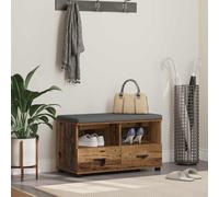 vidaXL Hall Bench Old Wood 80 x 38 x 46 cm Engineered Wood and Fabric