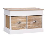 vidaXL Hall Bench Paulownia Wood Entrance Storage Cabinet Shoe Organiser Seat