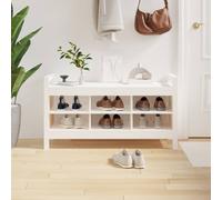 vidaXL Hall Bench White 110x40x60 cm Solid Wood Pine