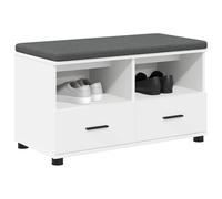 vidaXL Hall Bench White 80 x 38 x 46 cm Engineered Wood and Fabric