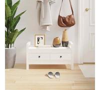 Vidaxl Hall Bench White 80X40X43 Cm Solid Wood Pine, White