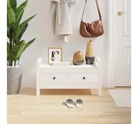 vidaXL Hall Bench White 80x40x43 cm Solid Wood Pine UK HOT