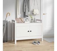 Vidaxl Hall Bench White 80X40X60 Cm Solid Wood Pine, White