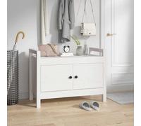 Vidaxl Hall Bench White 80X40X60 Cm Solid Wood Pine, White
