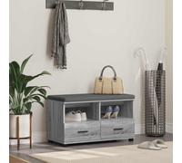 vidaXL Hall Bench with Cushion with Drawer Grey Sonoma 80 x 38 x 46 cm