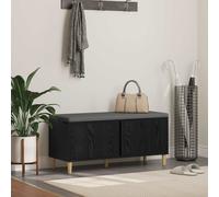 vidaXL Hall Bench with Cushion with Shelf Black Oak 100 x 38 x 46 cm