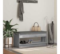 vidaXL Hall Bench with Cushion with Shelf Grey Sonoma 103 x 38 x 45 cm