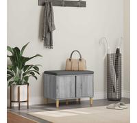 vidaXL Hall Bench with Cushion with Shelf Grey Sonoma 60 x 38 x 46 cm