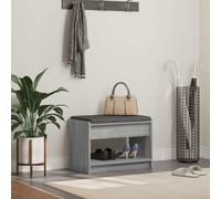 Hall Bench Grey Sonoma 63x38x45cm Engineered Wood Fabric Cushion Shelf Anti-Slip