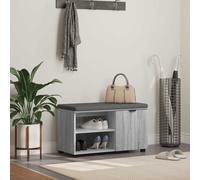 vidaXL Hall Bench with Cushion with Shelf Grey Sonoma 80 x 38 x 46 cm