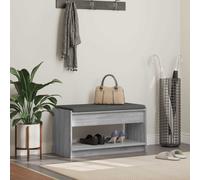 vidaXL Hall Bench with Cushion with Shelf Grey Sonoma 83 x 38 x 45 cm