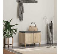 vidaXL Hall Bench with Cushion with Shelf Sonoma Oak 60 x 38 x 46 cm