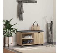 vidaXL Hall Bench with Cushion with Shelf Sonoma Oak 80 x 38 x 46 cm